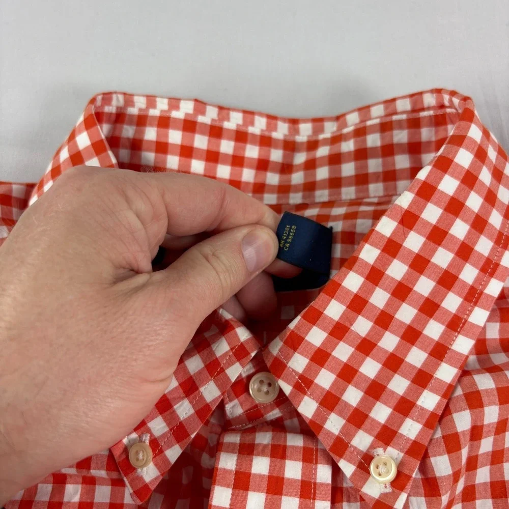 Polo Ralph Lauren Shirt Men 2XLT Tall Orange Button Up Long Sleeve Formal Casual
